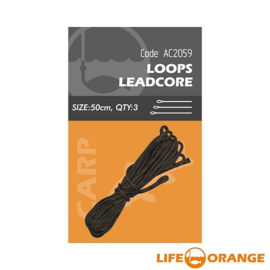 Life Orange Leadcore Loops 50cm 3 STUKS