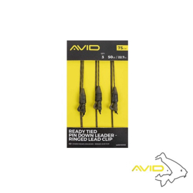 Avid Carp Leader Ready Tied Pin Down Leader- Ringed Lead Clip