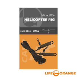 Life Orange Helicopter Rig 50cm 2 STUKS