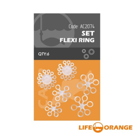 Life Orange Flexi Ring SET 6 STUKS