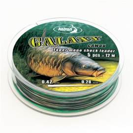 Katran GALAXY Camou Tapered Mono Shock Leader 0.47-0.28mm