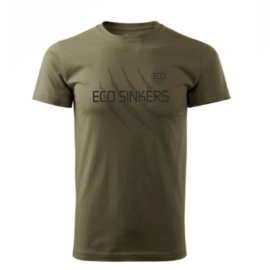 Eco Sinkers Tshirt “Black Scar” Olijf