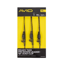 Avid Carp Leader Ready Tied Pin Down Leader- Quick Change Lead Clip