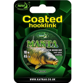 Katran Onderlijnmateriaal MANTA Coated Braided Hooklink 45lb 10mtr