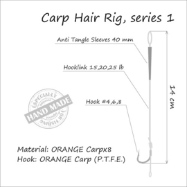 Life Orange Carp Rigs Hold Rig 3 STUKS (Meerdere Opties)