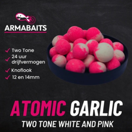 Armabaits Pop-ups Atomic Garlic Two Tone Pink & White