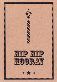 Ansichtkaart ‘Hip hip hooray' (kaarsje)