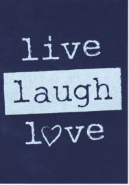Ansichtkaart ‘Live, laugh, love’