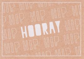 Ansichtkaart ‘Hip hip hooray' (tekst)