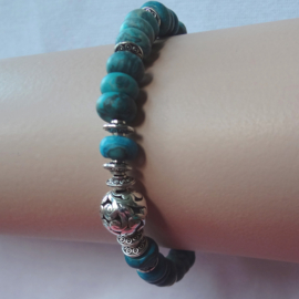 armband blauwe agaat rondellen