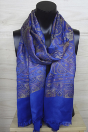 zijden sjaal paisley blauw paars