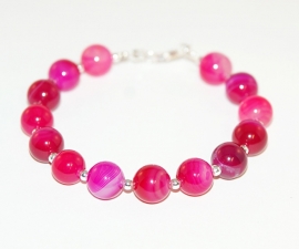 Armband van roze agaat