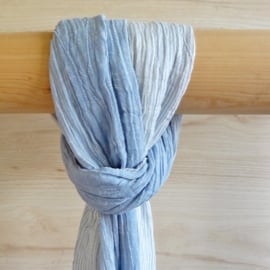 katoenen sjaal streepjes blauw-wit