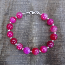 Armband van roze agaat