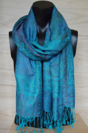 sjaal in blauwtinten
