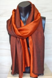 zijden sjaal reversible oranje/zwart