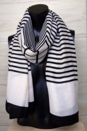 sjaal zwart wit strepen