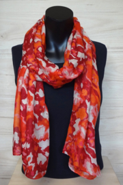 sjaal rood oranje print