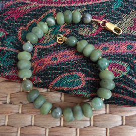 armband jade en jaspis