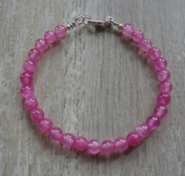 armband van roze gekleurde jade