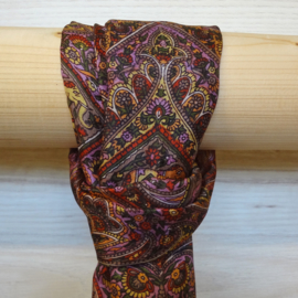 zijden sjaal multicolor bruin