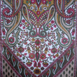 zijden sjaal in bruin met print