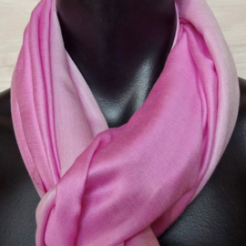 zijden sjaal reversible roze/wit