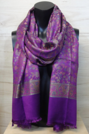 zijden sjaal multicolor/ paars