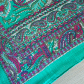 zijden sjaal groen met paisley print