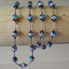 Lange ketting met lampwork kralen