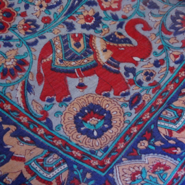 zijden sjaal donkerblauw met olifantjes