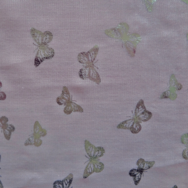 Sjaal roze met  vlindertjes