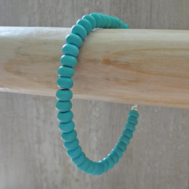 armband van turquoise rondellen