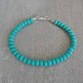 armband van turquoise rondellen