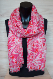 sjaal bloemenprint roze rood