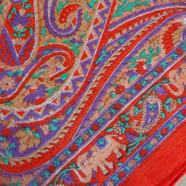 zijden sjaal oranje met olifantjes