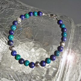 Armband lapis lazuli en chrysocolla