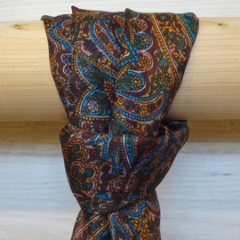 zijden sjaal multicolor okergeel