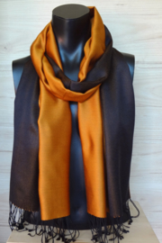 Zijden sjaal oranje/zwart