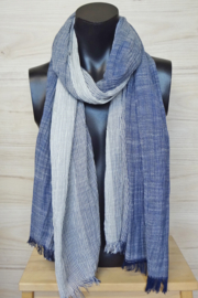 katoenen sjaal streepjes donkerblauw-wit
