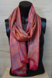 zijden sjaal roze oranje
