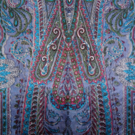 zijden sjaal lila-grijs multicolor