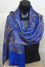 zijden sjaal paisley blauw paars