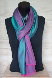 sjaal aquablauw roze