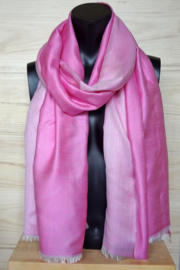 zijden sjaal reversible roze/wit