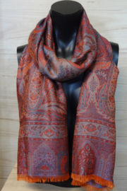 zijden sjaal paisley oranje
