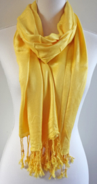 Geweven sjaal in helder geel