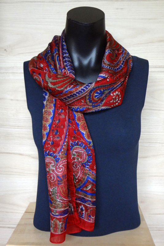 zijden sjaal multicolor rood
