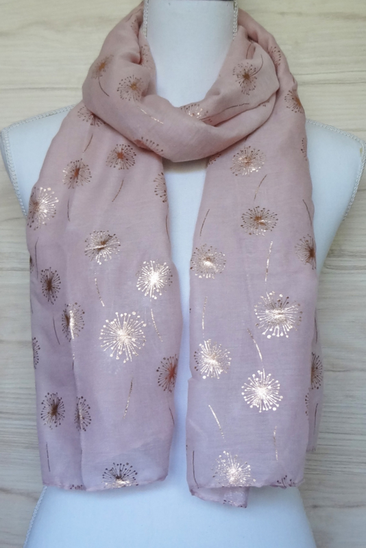 sjaal roze met pluizenbol