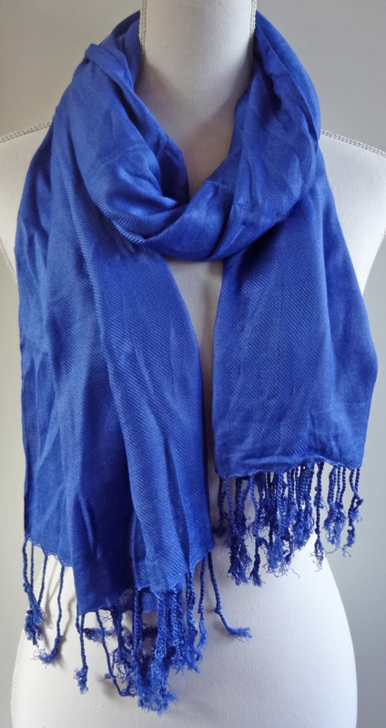 Geweven sjaal in korenblauw